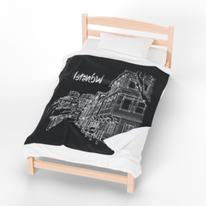 Istanbul Űsküdar Historic Ottoman Architecture Plush Velveteen Blanket