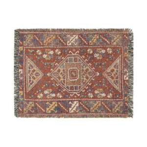 Turkish Kilim Rug Print Woven Cotton 80″ x 60″ Blanket